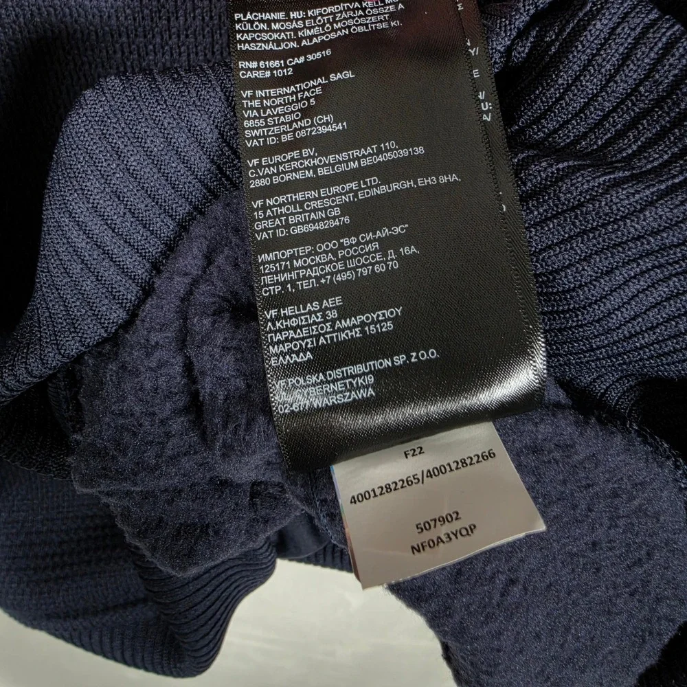 The North Face Hoodie Men's XXL Navy Waffle Fleece Zip Neck Pullover